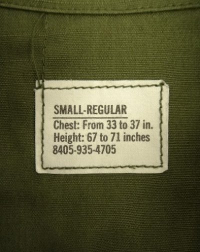 画像2: 60'S アメリカ軍 US ARMY "JUNGLE FATIGUE" リップストップ ファティーグジャケット S-R (DEADSTOCK)