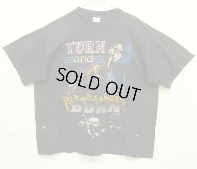 画像1: 90'S PANHANDLE SLIM "TURN AND BURN" シングルステッチ 半袖 Tシャツ ブラック USA製 (VINTAGE)