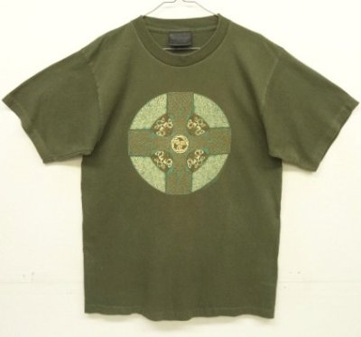 画像1: 90'S KELTIC DESIGNS シングルステッチ 半袖 Tシャツ オリーブ (VINTAGE)