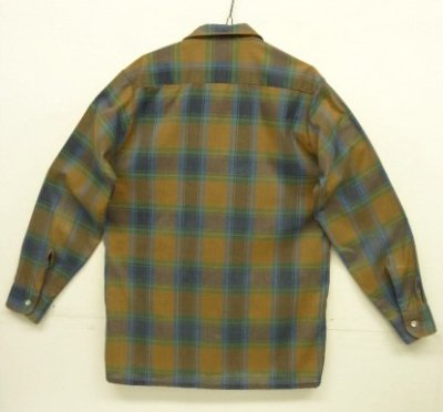 画像3: 60'S TOWNCRAFT 長袖 オープンカラーシャツ チェック柄 (VINTAGE)