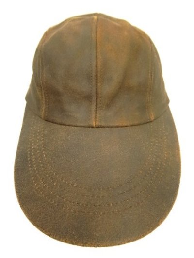 画像2: 90'S ORVIS レザー ロングビルキャップ ブラウン USA製 (VINTAGE)