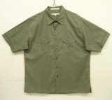 90'S PERRY ELLIS コットン 半袖 ボックスシャツ カーキ (VINTAGE)