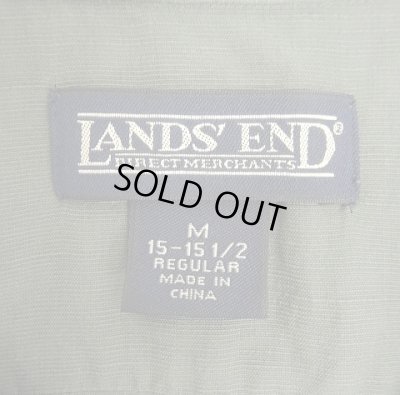 画像2: 90'S LANDS' END シルク/リネン 半袖 オープンカラーシャツ ダークグレー (VINTAGE)