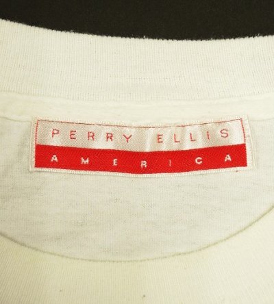 画像2: 90'S PERRY ELLIS シングルステッチ 半袖 Tシャツ ホワイト (VINTAGE)