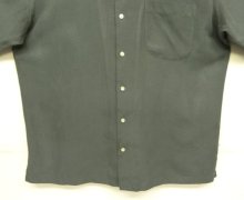 他の写真3: 90'S LANDS' END シルク/リネン 半袖 オープンカラーシャツ ダークグレー (VINTAGE)