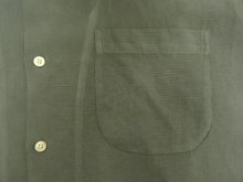 他の写真2: 90'S LANDS' END シルク/リネン 半袖 オープンカラーシャツ ダークグレー (VINTAGE)