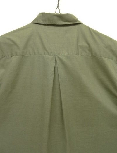 画像4: 90'S PERRY ELLIS コットン 半袖 ボックスシャツ カーキ (VINTAGE)