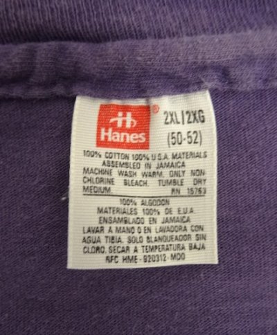 画像2: 90'S HANES シングルステッチ ポケット付き 半袖 Tシャツ グレープ (VINTAGE)