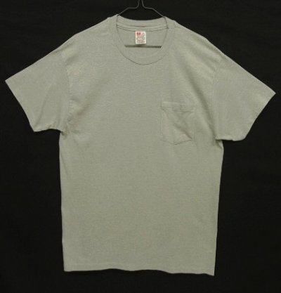 画像1: 90'S HANES シングルステッチ ポケット付き 半袖 Tシャツ グレー (VINTAGE)