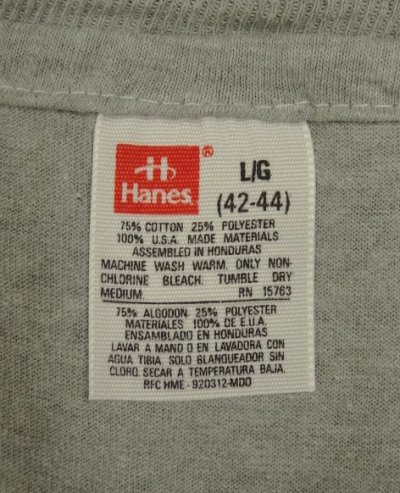 画像2: 90'S HANES シングルステッチ ポケット付き 半袖 Tシャツ グレー (VINTAGE)