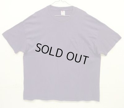 画像1: 90'S HANES シングルステッチ ポケット付き 半袖 Tシャツ グレープ (VINTAGE)