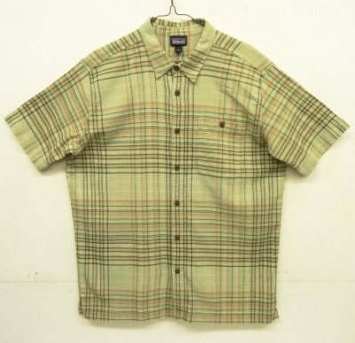 画像1: PATAGONIA オーガニックコットン 半袖 A/Cシャツ チェック柄 (USED)