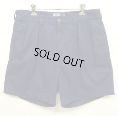 画像1: 90'S RALPH LAUREN "ANDREW SHORT" ツープリーツ チノショーツ ネイビー (VINTAGE)