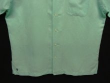他の写真3: 90'S RALPH LAUREN "CALDWELL" シルク/リネン 裾ロゴ 半袖 オープンカラーシャツ ミントグリーン (VINTAGE)