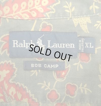 画像2: 90'S RALPH LAUREN "BOB CAMP" コットン 半袖 オープンカラー&BDシャツ 総柄 (VINTAGE)