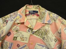 他の写真1: 90'S RALPH LAUREN コットン 半袖 オープンカラーシャツ ピンク/ポストカード柄 (VINTAGE)