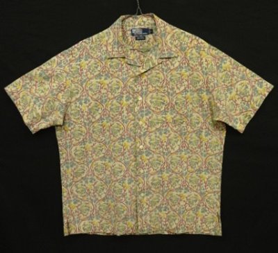 画像1: 90'S RALPH LAUREN "CALDWELL" コットン 半袖 オープンカラーシャツ 総柄 (VINTAGE)