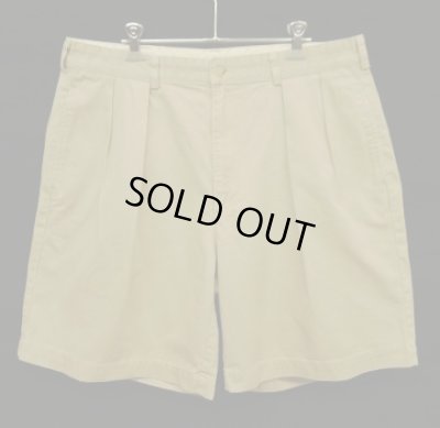 画像1: 90'S RALPH LAUREN "TYLER SHORT" ツープリーツ チノショーツ ベージュ USA製 (VINTAGE)