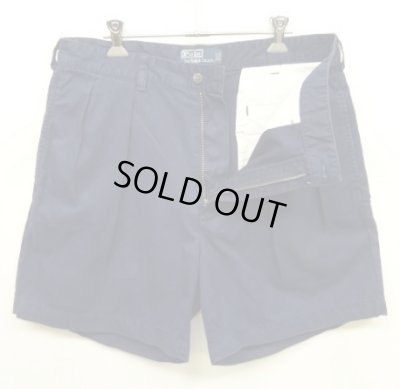 画像3: 90'S RALPH LAUREN "ANDREW SHORT" ツープリーツ チノショーツ ネイビー (VINTAGE)