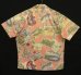 画像3: 90'S RALPH LAUREN コットン 半袖 オープンカラーシャツ ピンク/ポストカード柄 (VINTAGE) (3)