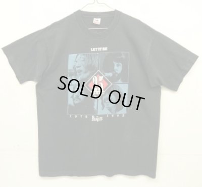 画像1: 90'S THE BEATLES "LET IT BE 25YEARS" シングルステッチ 両面プリント 半袖 Tシャツ ブラック USA製 (VINTAGE)