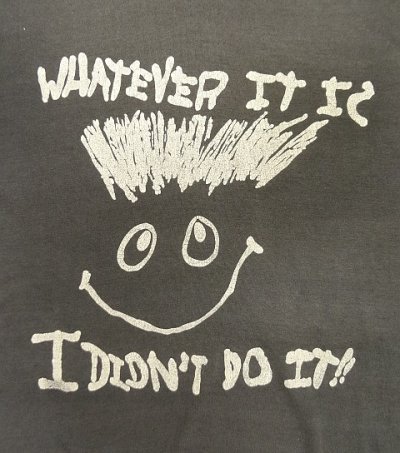 画像3: 80'S WHATEVER IT IS シングルステッチ 半袖 Tシャツ フェードブラック USA製 (VINTAGE)