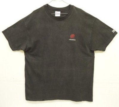 画像1: 90'S IBM 袖プリント入り 半袖 Tシャツ フェードブラック (VINTAGE)