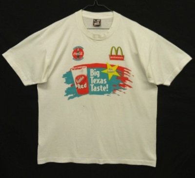画像1: 90'S McDONALD'S x COCA COLA シングルステッチ 半袖 Tシャツ ホワイト USA製 (VINTAGE)