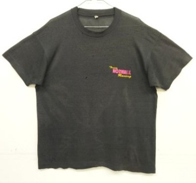 画像1: 80'S TEAM NORWALK RACING シングルステッチ 両面プリント 半袖 Tシャツ フェードブラック USA製 (VINTAGE)