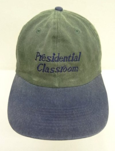 画像2: PRESIDENTIAL CLASSROOM 6パネル ツートンカラー ベースボールキャップ ネイビー/グリーン (USED)