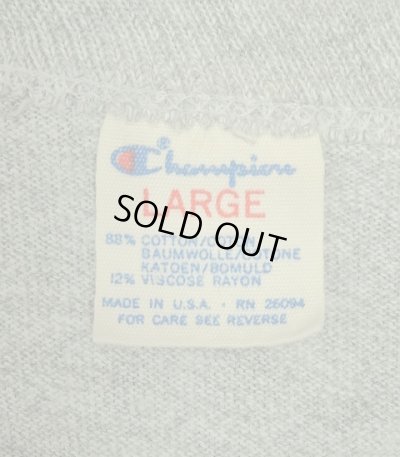 画像2: 80'S CHAMPION トリコタグ 88/12 シングルステッチ 半袖 Tシャツ ヘザーミントグレー USA製 (VINTAGE)