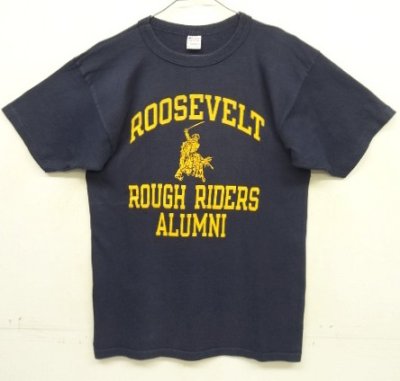 画像1: 80'S CHAMPION トリコタグ シングルステッチ 半袖 Tシャツ ネイビー USA製 (VINTAGE)