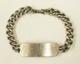 アメリカ軍 スターリングシルバー ミリタリー IDプレート チェーンブレスレット シルバー (VINTAGE)
