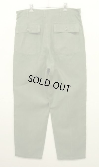 画像6: 60'S アメリカ軍 US ARMY "OG107" コットンサテン 平ボタン ベイカーパンツ W38L35 (VINTAGE)