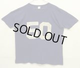 70'S UNKNOWN "50" シングルステッチ 両面プリント 半袖 Tシャツ ネイビー USA製 (VINTAGE)