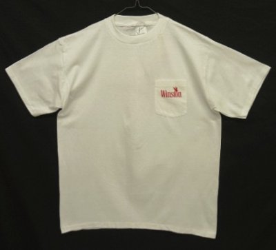画像4: 90'S WINSTON シングルステッチ 両面プリント ポケット付き 半袖 Tシャツ ホワイト USA製 (DEADSTOCK)