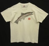 90'S SALMON シングルステッチ 半袖 Tシャツ ホワイト USA製 (VINTAGE)