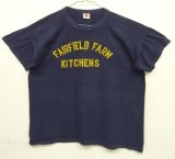 60'S MASON シングルステッチ フロッキープリント 半袖 Tシャツ ネイビー USA製 (VINTAGE)