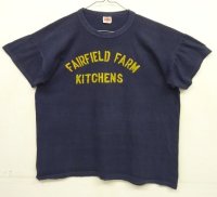 60'S MASON シングルステッチ フロッキープリント 半袖 Tシャツ ネイビー USA製 (VINTAGE)