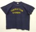 画像1: 60'S MASON シングルステッチ フロッキープリント 半袖 Tシャツ ネイビー USA製 (VINTAGE) (1)