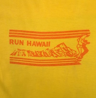 画像3: 80'S CAMP SMITH RUNNING CLUB シングルステッチ 両面染み込みプリント 半袖 Tシャツ イエロー USA製 (VINTAGE)