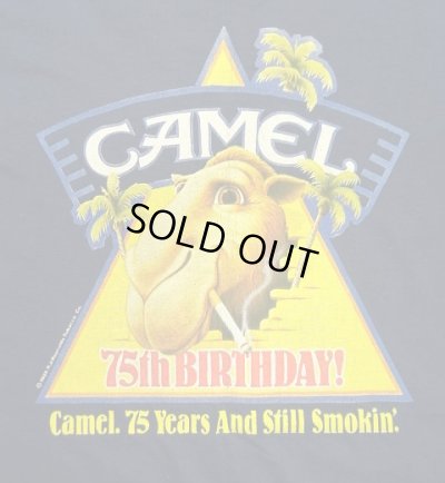 画像2: 80'S CAMEL "75th BIRTHDAY" シングルステッチ 半袖 Tシャツ ネイビー USA製 (DEADSTOCK)