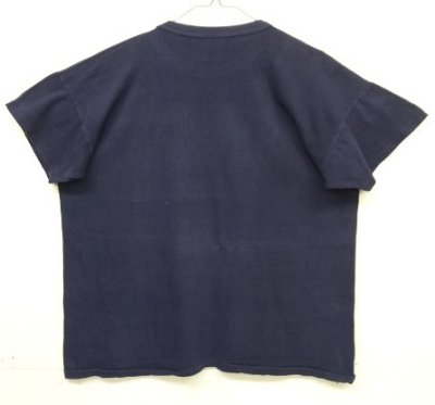 画像4: 60'S MASON シングルステッチ フロッキープリント 半袖 Tシャツ ネイビー USA製 (VINTAGE)