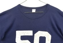 他の写真1: 70'S UNKNOWN "50" シングルステッチ 両面プリント 半袖 Tシャツ ネイビー USA製 (VINTAGE)