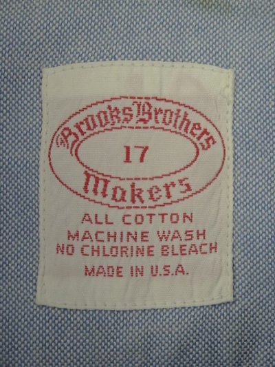 画像2: 80'S BROOKS BROTHERS "MAKERS" オックスフォード 半袖 BDシャツ ブルー USA製 (VINTAGE)