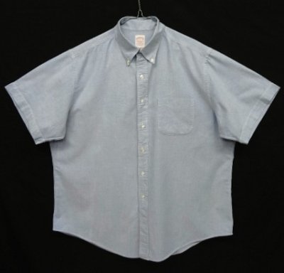 画像1: 80'S BROOKS BROTHERS "MAKERS" オックスフォード 半袖 BDシャツ ブルー USA製 (VINTAGE)
