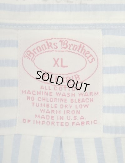 画像2: 90'S BROOKS BROTHERS ポプリン 半袖 BDシャツ ホワイト/ブルー ストライプ USA製 (VINTAGE)