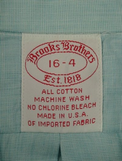 画像2: 90'S BROOKS BROTHERS 刷毛目ポプリン BDシャツ ミントブルー USA製 (VINTAGE)