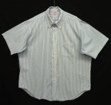 90'S BROOKS BROTHERS ポプリン 半袖 BDシャツ ホワイト/ブルー ストライプ USA製 (VINTAGE)