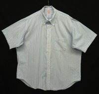 90'S BROOKS BROTHERS ポプリン 半袖 BDシャツ ホワイト/ブルー ストライプ USA製 (VINTAGE)